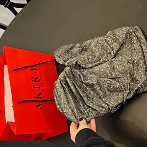 Akira glitter sequins corset tube top new